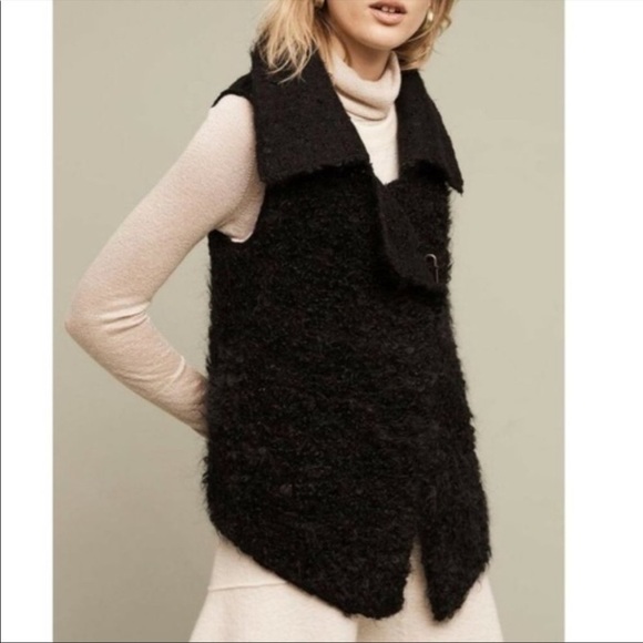 Anthropologie Jackets & Blazers - NWT Sleeping On Snow x Anthropologie Black Tavan Mohair Blend Fuzzy Vest